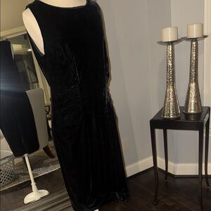 J. McLaughlin Black Velvet Midi Dress